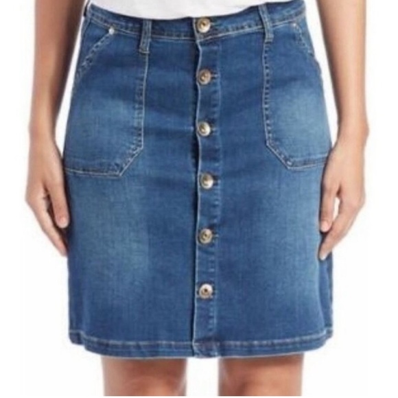 Kensie Dresses & Skirts - Kensie Jeans Blue Denim Mini Skirt Size L Button Front